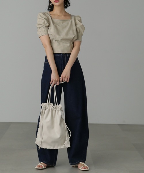 FREE'S MART(フリーズマート)の「サイドドローイングバッグ(ハンドバッグ・レディース・ホワイト/ブラック・フリ-)」の8枚目の写真