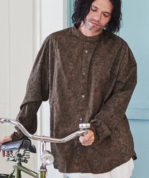 ADAM PATEK(A_pebN)ADAMPATEK/overdye paisley switch stand collar shirt/I[o[_CyCY[X^hJ[Vc(Vc/uEX)