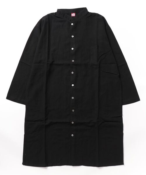 カヤ(カヤ)の「【カヤ】書生バンドカラーロングシャツ(シャツ/ブラウス・メンズ・キナリ/ブルー/スミクロ・FREE)」の1枚目の写真