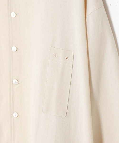 カヤ(カヤ)の「【カヤ】書生バンドカラーロングシャツ(シャツ/ブラウス・メンズ・キナリ/ブルー/スミクロ・FREE)」の15枚目の写真