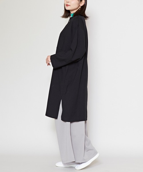 カヤ(カヤ)の「【カヤ】書生バンドカラーロングシャツ(シャツ/ブラウス・メンズ・キナリ/ブルー/スミクロ・FREE)」の5枚目の写真