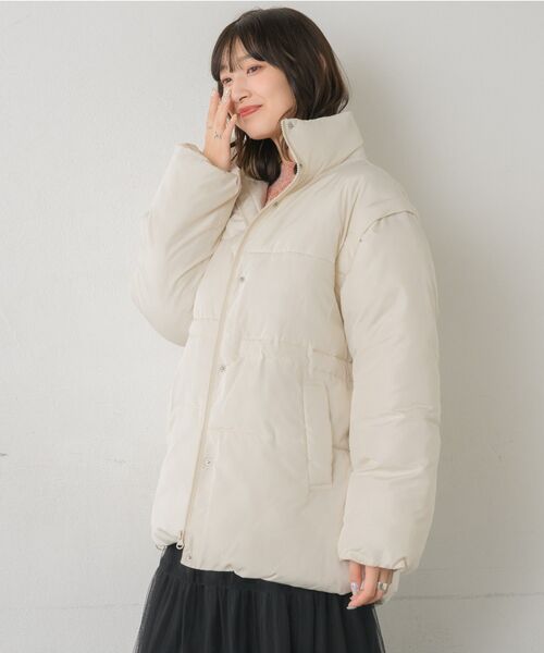 RETRO GIRL（レトロガール）の「ドロスト袖2way中綿BZ（その他アウター・レディース・ブラック/ブラウン/ナチュラル/ライトピンク・FREE）」の7枚目の写真