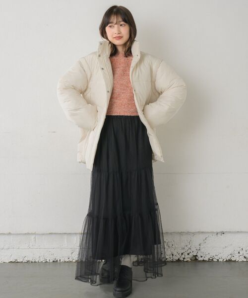 RETRO GIRL（レトロガール）の「ドロスト袖2way中綿BZ（その他アウター・レディース・ブラック/ブラウン/ナチュラル/ライトピンク・FREE）」の9枚目の写真