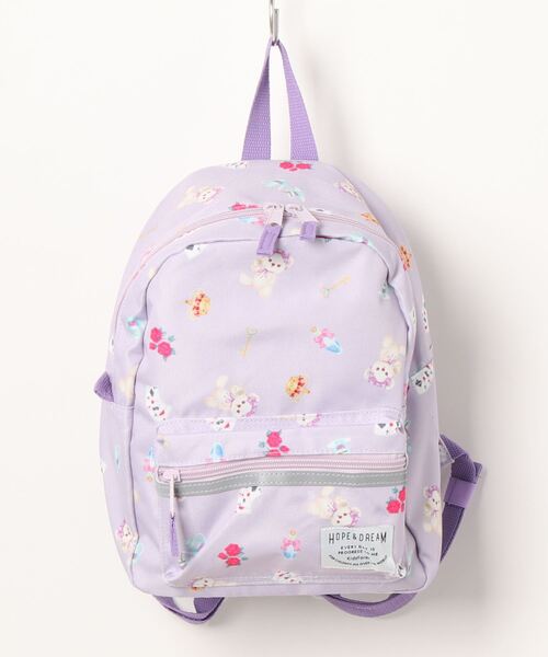 Kids Foret（キッズフォーレ）の「撥水加工ポリオックス総柄リュック（バックパック/リュック・キッズ・ネイビー/ピンク/ラベンダー・M/L）」の3枚目の写真