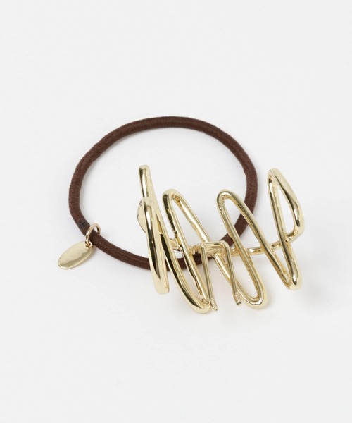 SMELLY(スメリー)の「ウェーブラインヘアカフセット(ヘアゴム・レディース・ゴールド・-)」の2枚目の写真