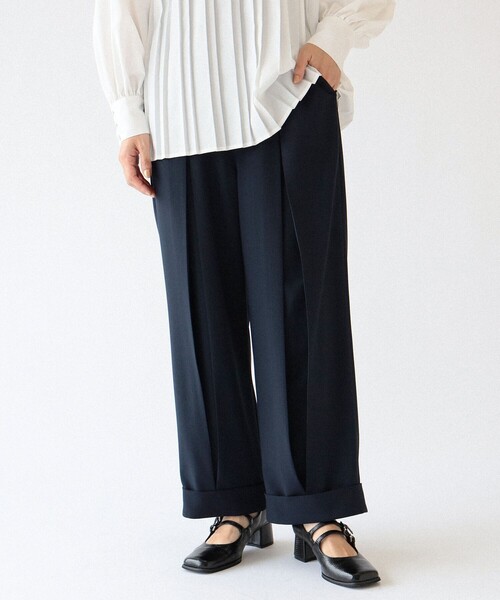 Ray BEAMS(レイビームス)の「RBS / センター ボックス タックパンツ(その他パンツ・レディース・グレー/ネイビー・0/1)」の13枚目の写真