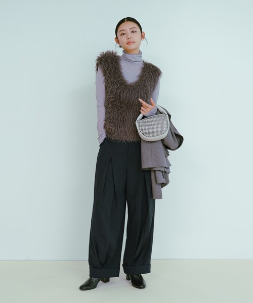 Ray BEAMS(レイビームス)の「RBS / センター ボックス タックパンツ(その他パンツ・レディース・グレー/ネイビー・0/1)」の19枚目の写真