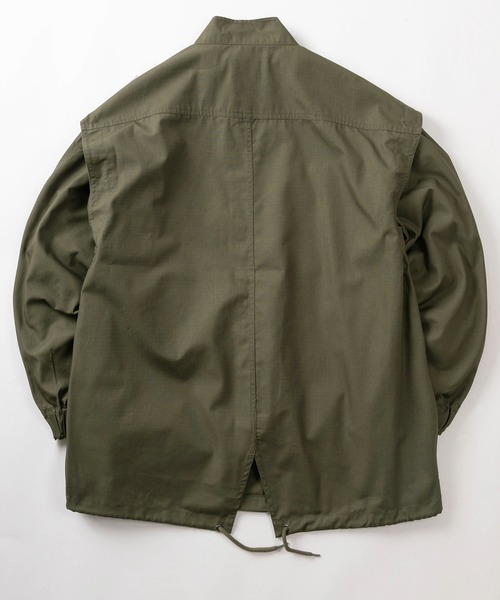 make a ray!（メイク ア レイ！）の「【0】M-51タイプ TCツイル リップストップ 2WAY ミリタリージャケット/ ベスト/袖脱着可能（ミリタリージャケット・レディース・オリーブ・M/L/XL）」の2枚目の写真