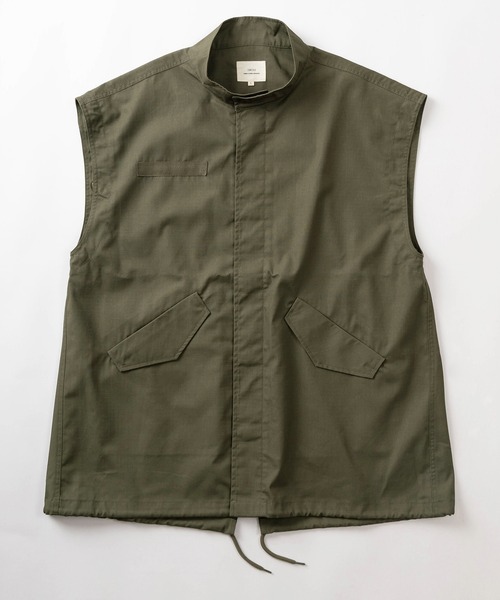 make a ray!（メイク ア レイ！）の「【0】M-51タイプ TCツイル リップストップ 2WAY ミリタリージャケット/ ベスト/袖脱着可能（ミリタリージャケット・レディース・オリーブ・M/L/XL）」の4枚目の写真