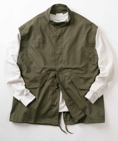make a ray!（メイク ア レイ！）の「【0】M-51タイプ TCツイル リップストップ 2WAY ミリタリージャケット/ ベスト/袖脱着可能（ミリタリージャケット・レディース・オリーブ・M/L/XL）」の20枚目の写真