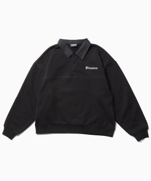 PLEASURES（プレジャー）の「PLEASURES/プレジャーズ TWEAK POLO SWEATSHIRT スウェット ポロシャツ（スウェット・メンズ・ブラック・M/L/XL）」の18枚目の写真