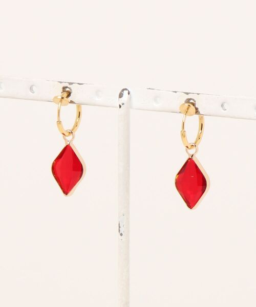 tone(トーン)の「【As】【アレルギー対応】ゆらゆら 小ぶりフープ カラフルストーンイヤリング(サージカルステンレス)(MA)(イヤリング・レディース・ブラウン/イエロー/グリーン系その他2/ブルー系その他2/パープル/ブルー/グリーン/レッド/ピンク/グリーン系3/クリア・FREE)」の21枚目の写真