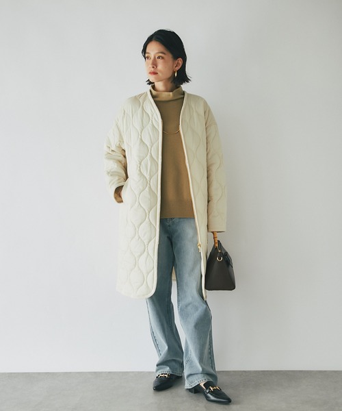 RIVE DROITE（リヴドロワ）の「キルティングコート（ダウンジャケット/コート・レディース・カーキ/オフホワイト/ブラック・FREE）」の5枚目の写真