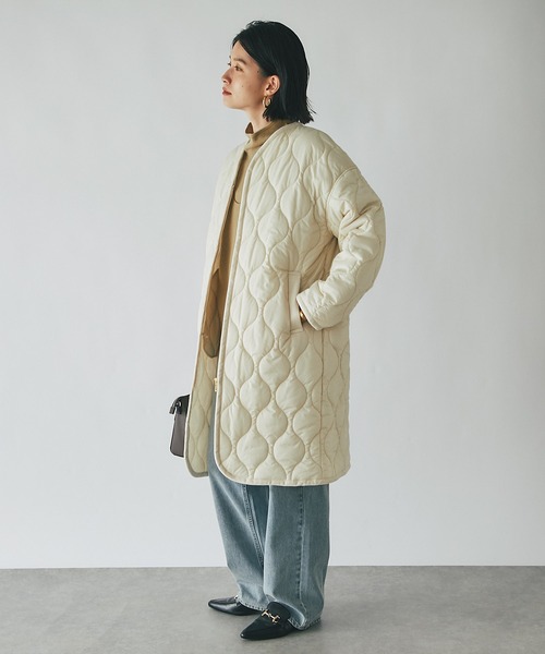 RIVE DROITE（リヴドロワ）の「キルティングコート（ダウンジャケット/コート・レディース・カーキ/オフホワイト/ブラック・FREE）」の6枚目の写真