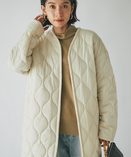 RIVE DROITE リヴドロワ　キルティングブルゾンジャンパー　カーキ RIVE DROITE（リヴドロワ）の「キルティングミドルコート（ダウン