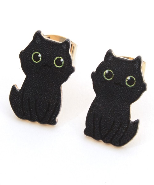 brocante neko　ピアス2点 楽天市場】【222 deux cent vingtdeux】 猫 ダイヤモンド 0.04