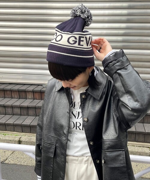 GEVACO（ゲバコ）の「【GEVACO/ゲバコ】ロゴニットキャップ（ニットキャップ/ビーニー・レディース・ブルー/チャコールグレー/レッド/ネイビー・FREE）」の2枚目の写真
