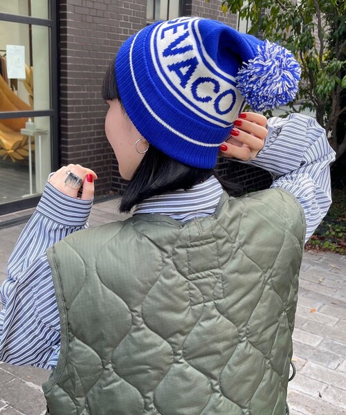 GEVACO（ゲバコ）の「【GEVACO/ゲバコ】ロゴニットキャップ（ニットキャップ/ビーニー・レディース・ブルー/チャコールグレー/レッド/ネイビー・FREE）」の3枚目の写真