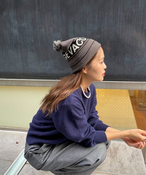 GEVACO（ゲバコ）の「【GEVACO/ゲバコ】ロゴニットキャップ（ニットキャップ/ビーニー・レディース・ブルー/チャコールグレー/レッド/ネイビー・FREE）」の9枚目の写真