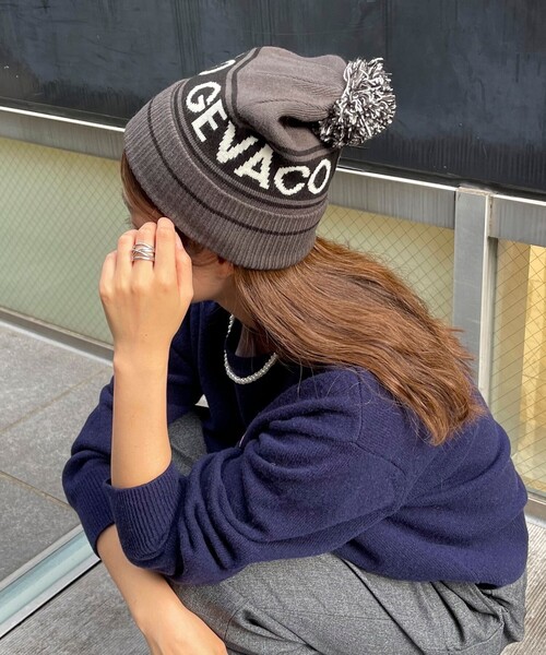 GEVACO（ゲバコ）の「【GEVACO/ゲバコ】ロゴニットキャップ（ニットキャップ/ビーニー・レディース・ブルー/チャコールグレー/レッド/ネイビー・FREE）」の8枚目の写真