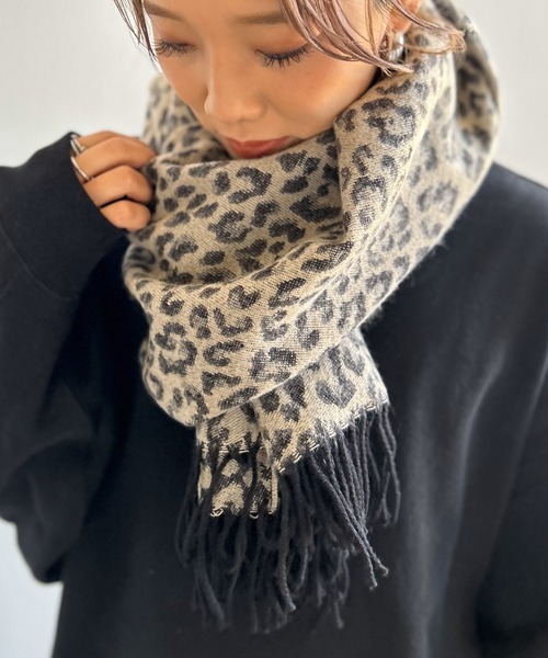 Kotoe（コトエ）の「マルチWAY ヒョウ柄ストール（マフラー・レディース・ブラウン/ホワイト・FREE）」の20枚目の写真