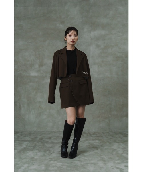 LEANN MOMENT（リーンモーメント）の「Wrap cut skirt（スカート・レディース・ブラック/ブラウン・SMALL/MEDIUM）」の5枚目の写真