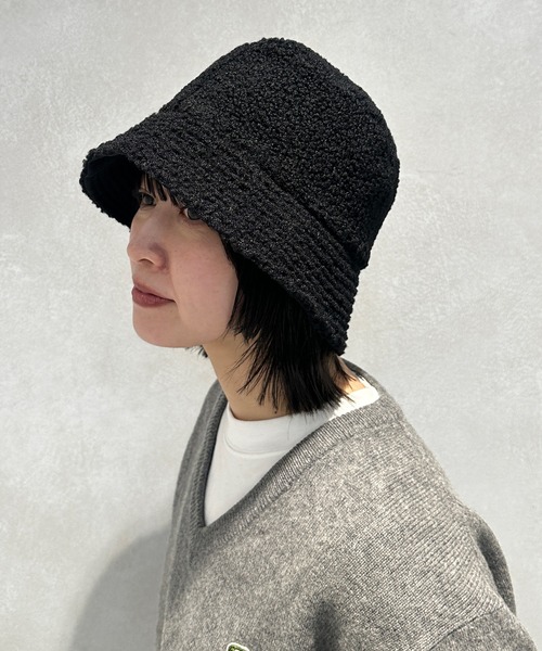 kutir(クティール)の「リバーシブルボアバケットハット(ハット・レディース・ホワイト/ブラック・FREE)」の1枚目の写真