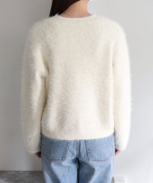 fredy emue（フレディエミュ）の「シャギーポケット付ジャケットカーディガン（カーディガン/ボレロ・レディース・ベージュ/グレー/チャコールグレー/アイボリー/ネイビー・38）」の8枚目の写真