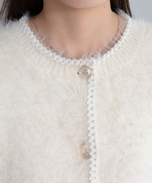 fredy emue（フレディエミュ）の「シャギーポケット付ジャケットカーディガン（カーディガン/ボレロ・レディース・ベージュ/グレー/チャコールグレー/アイボリー/ネイビー・38）」の9枚目の写真