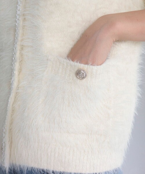 fredy emue（フレディエミュ）の「シャギーポケット付ジャケットカーディガン（カーディガン/ボレロ・レディース・ベージュ/グレー/チャコールグレー/アイボリー/ネイビー・38）」の11枚目の写真