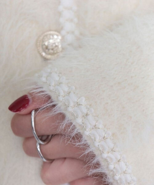 fredy emue（フレディエミュ）の「シャギーポケット付ジャケットカーディガン（カーディガン/ボレロ・レディース・ベージュ/グレー/チャコールグレー/アイボリー/ネイビー・38）」の13枚目の写真