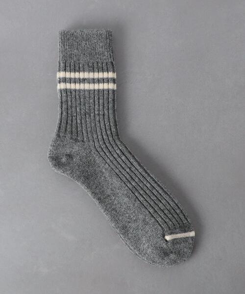 ROTOTO（ロトト）の「＜ROTOTO＞ ストライプ ソックス（ソックス/靴下・メンズ・ベージュ/グレー・FREE）」の2枚目の写真