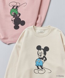 FREAK'S STORE | 限定展開　Disney/ディズニー　別注/Mickey/前後プリントvintage加工スウェット(スウェット)