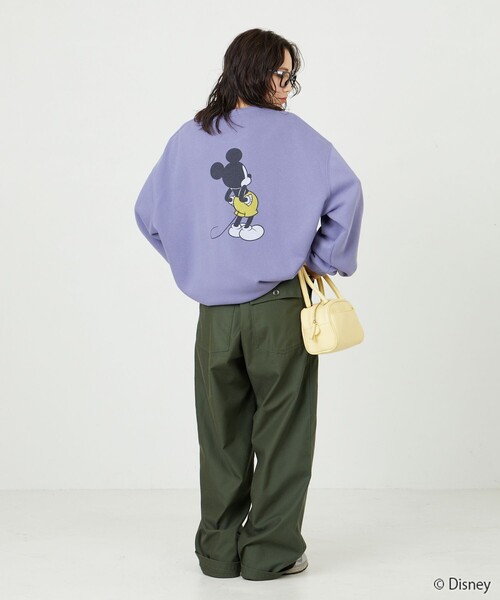 FREAK'S STORE（フリークスストア）の「限定展開　Disney/ディズニー　別注/Mickey/前後プリントvintage加工スウェット（スウェット・レディース・ナチュラル/ブラック/ラベンダー/ベージュ/ピンク・ﾌﾘ-）」の6枚目の写真