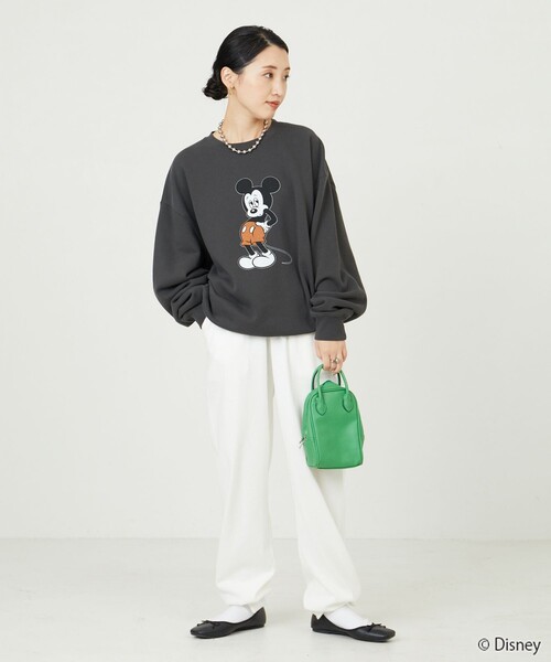 FREAK'S STORE（フリークスストア）の「限定展開　Disney/ディズニー　別注/Mickey/前後プリントvintage加工スウェット（スウェット・レディース・ナチュラル/ブラック/ラベンダー/ベージュ/ピンク・ﾌﾘ-）」の7枚目の写真