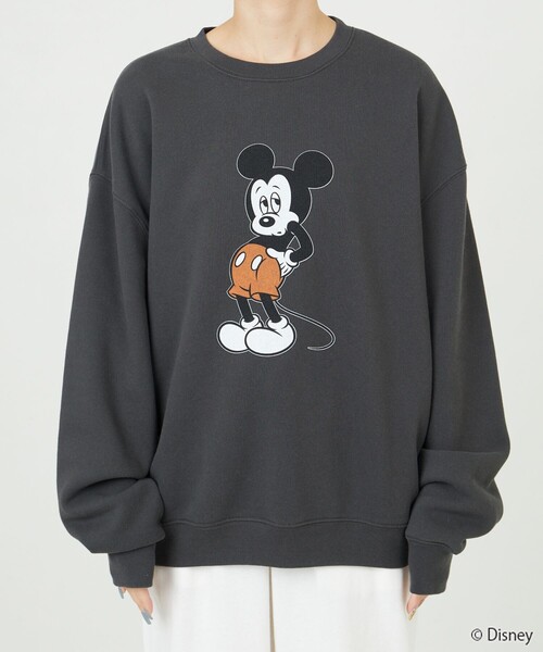 FREAK'S STORE（フリークスストア）の「限定展開　Disney/ディズニー　別注/Mickey/前後プリントvintage加工スウェット（スウェット・レディース・ナチュラル/ブラック/ラベンダー/ベージュ/ピンク・ﾌﾘ-）」の12枚目の写真