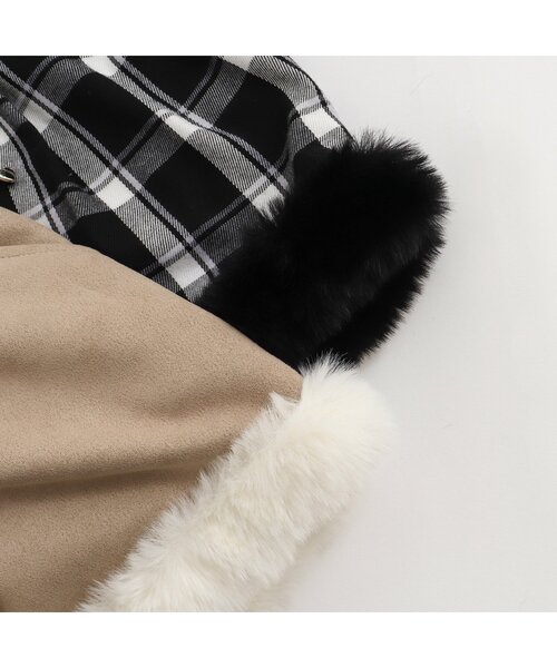 apres les cours（アプレレクール）の「ファー付きショートパンツ（その他パンツ・キッズ・ベージュ/チェック・140/90/120/110/130/100）」の4枚目の写真