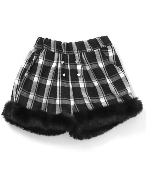 apres les cours（アプレレクール）の「ファー付きショートパンツ（その他パンツ・キッズ・ベージュ/チェック・140/90/120/110/130/100）」の5枚目の写真