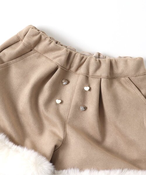 apres les cours（アプレレクール）の「ファー付きショートパンツ（その他パンツ・キッズ・ベージュ/チェック・140/90/120/110/130/100）」の9枚目の写真