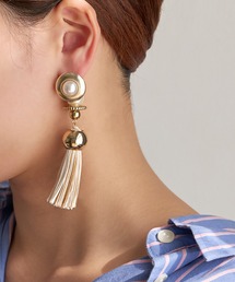 2wayラウンドタッセルピアス/prink tassel pierce