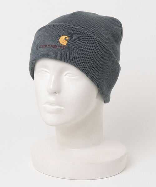Carhartt(カーハート)の「Carhartt WIP/カーハートダブリューアイピー ビーニー ダブル AMERICANSCRIPTBEANIE I025386(ニットキャップ/ビーニー・メンズ・ナチュラル/ブラウン/ブラック/ダークグレー・FREE)」の8枚目の写真