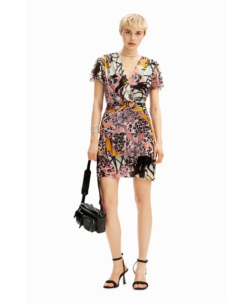 デシグアル Desigual M. Christian Lacroix 蘭モチーフ シャツ