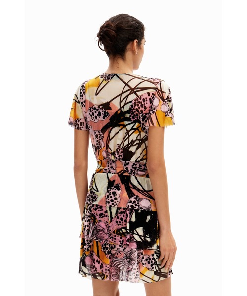 Desigual(デシグアル)の「M. Christian Lacroix 蘭モチーフ ミニワンピース(ワンピース・レディース・マルチ・L/M/S/XL/XS)」の6枚目の写真