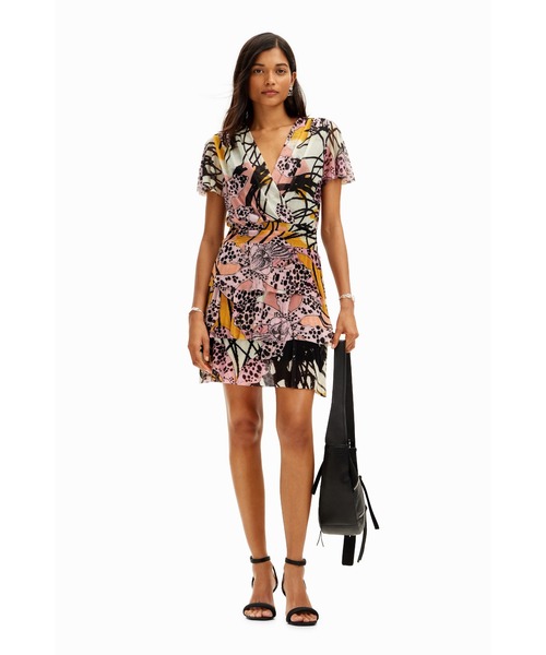 Desigual(デシグアル)の「M. Christian Lacroix 蘭モチーフ ミニワンピース(ワンピース・レディース・マルチ・L/M/S/XL/XS)」の4枚目の写真