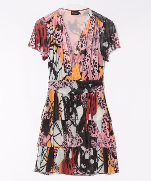✨Desigual×M. ChristianLacroix✨コラボ蘭柄ワンピース M. Christian Lacroix 蘭モチーフ ミニワンピース（ワンピース