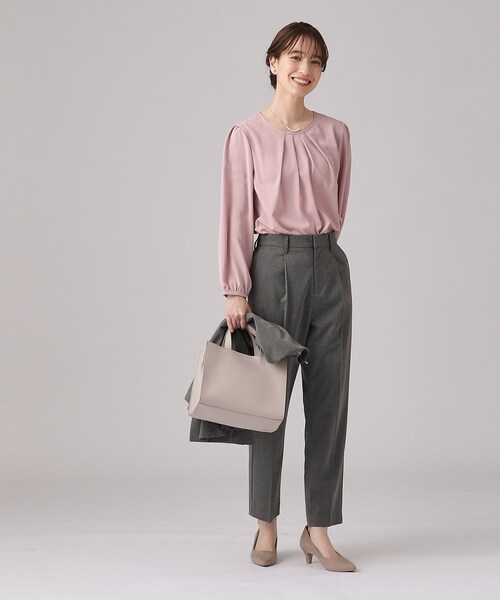 DRESKIP(ドレスキップ)の「◆【洗える/通勤/セレモニーにも】9分袖 フロントタックブラウス(シャツ/ブラウス・レディース・オフホワイト/ライトグレー/ピンク系・04/03/02)」の21枚目の写真