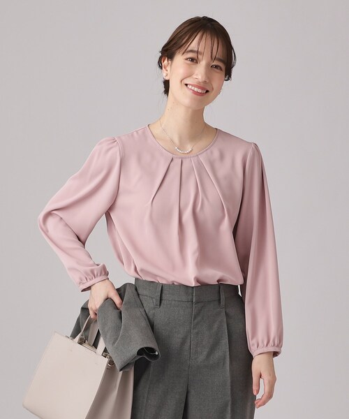 DRESKIP(ドレスキップ)の「◆【洗える/通勤/セレモニーにも】9分袖 フロントタックブラウス(シャツ/ブラウス・レディース・オフホワイト/ライトグレー/ピンク系・04/03/02)」の22枚目の写真