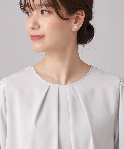 DRESKIP(ドレスキップ)の「◆【洗える/通勤/セレモニーにも】9分袖 フロントタックブラウス(シャツ/ブラウス・レディース・オフホワイト/ライトグレー/ピンク系・04/03/02)」の15枚目の写真