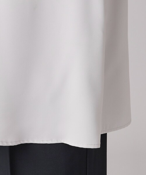 DRESKIP(ドレスキップ)の「◆【洗える/通勤/セレモニーにも】9分袖 フロントタックブラウス(シャツ/ブラウス・レディース・オフホワイト/ライトグレー/ピンク系・04/03/02)」の6枚目の写真