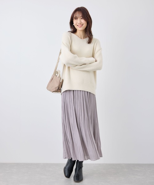 ROPE' PICNIC（ロペピクニック）の「【新色追加】着丈が選べるエアリープリーツスカート（スカート・レディース・グレー/ネイビー/ブルー/イエロー系その他/イエロー/ライトグレー/パープル系その他/ピンク系その他/ブラック系その他2/ダークブラウン/ラベンダー・38/T38）」の14枚目の写真